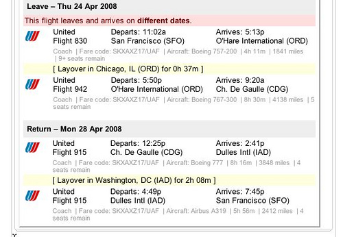 SFO - CDG via ORD
